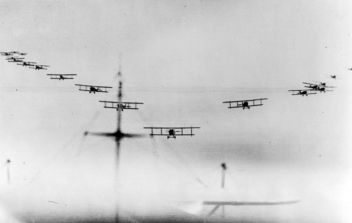 Silver Halide Photo WW 1 WWI Aeroplanes In Line At Issoudon France World War I 