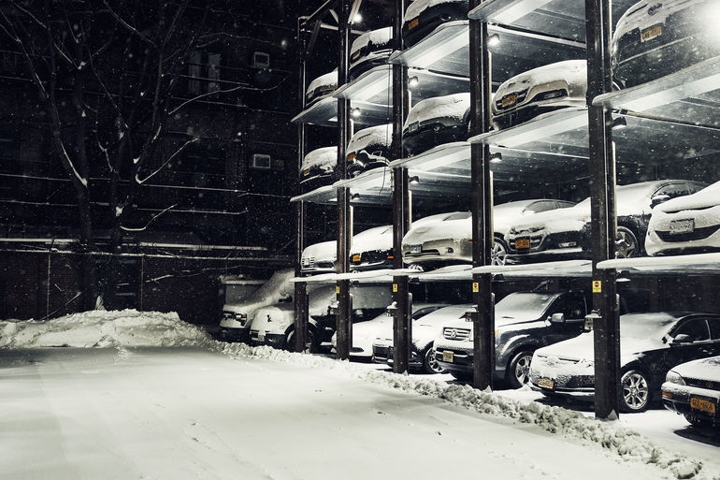 Early morning car park in Soho, Manhattan on Jan. 27, 2015.