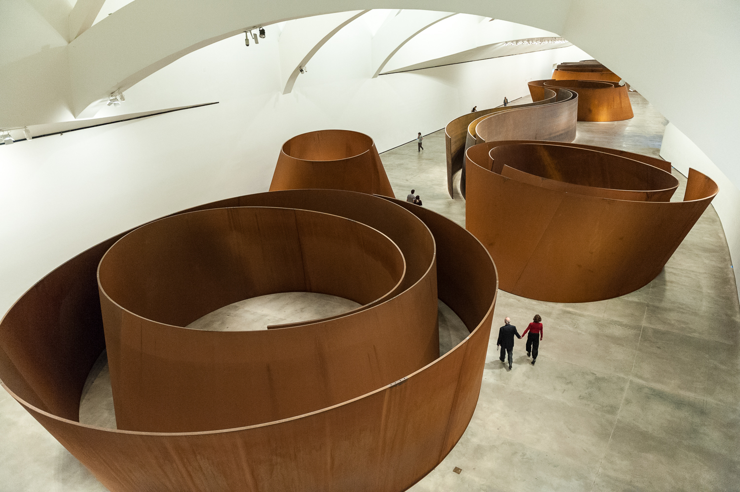 Exposition of Richard Serras' works inside Guggenheim museum, Bilbao, Spain.