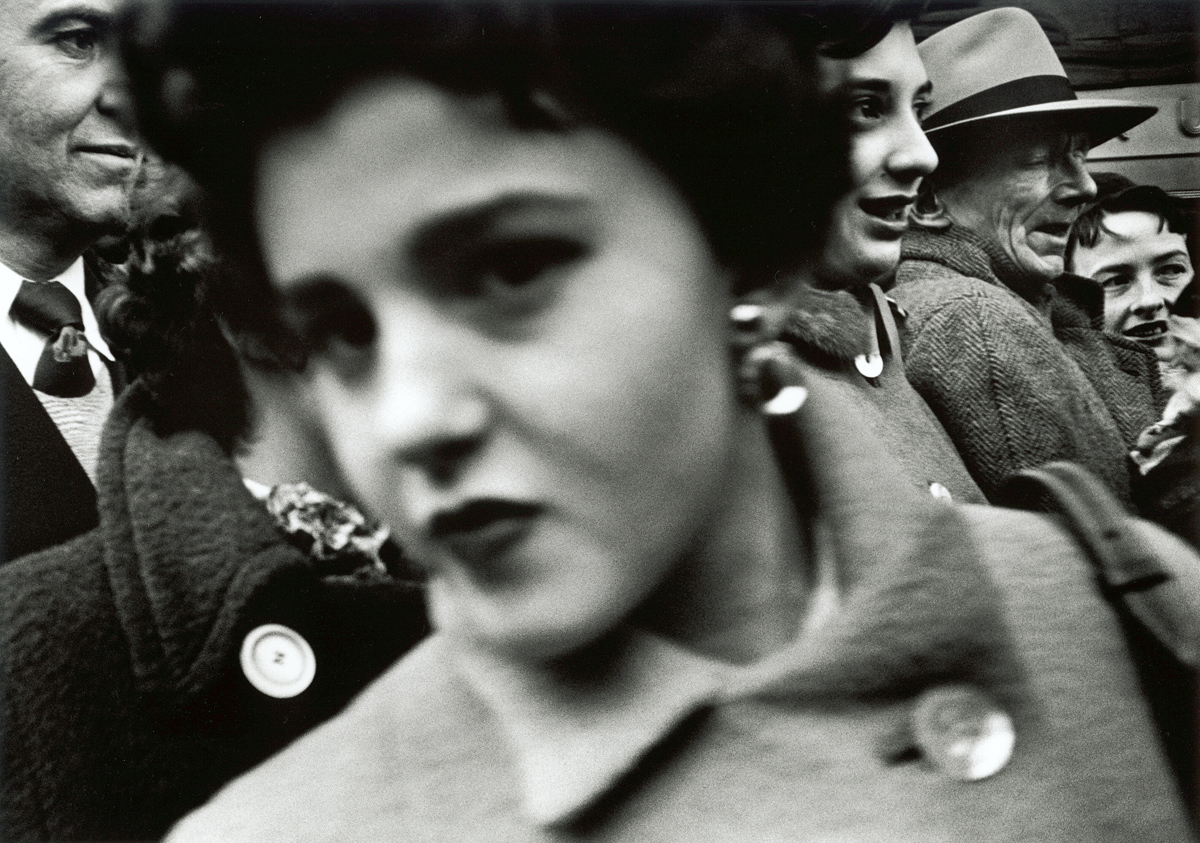 <em>Big face in crowd,</em> New York, 1955