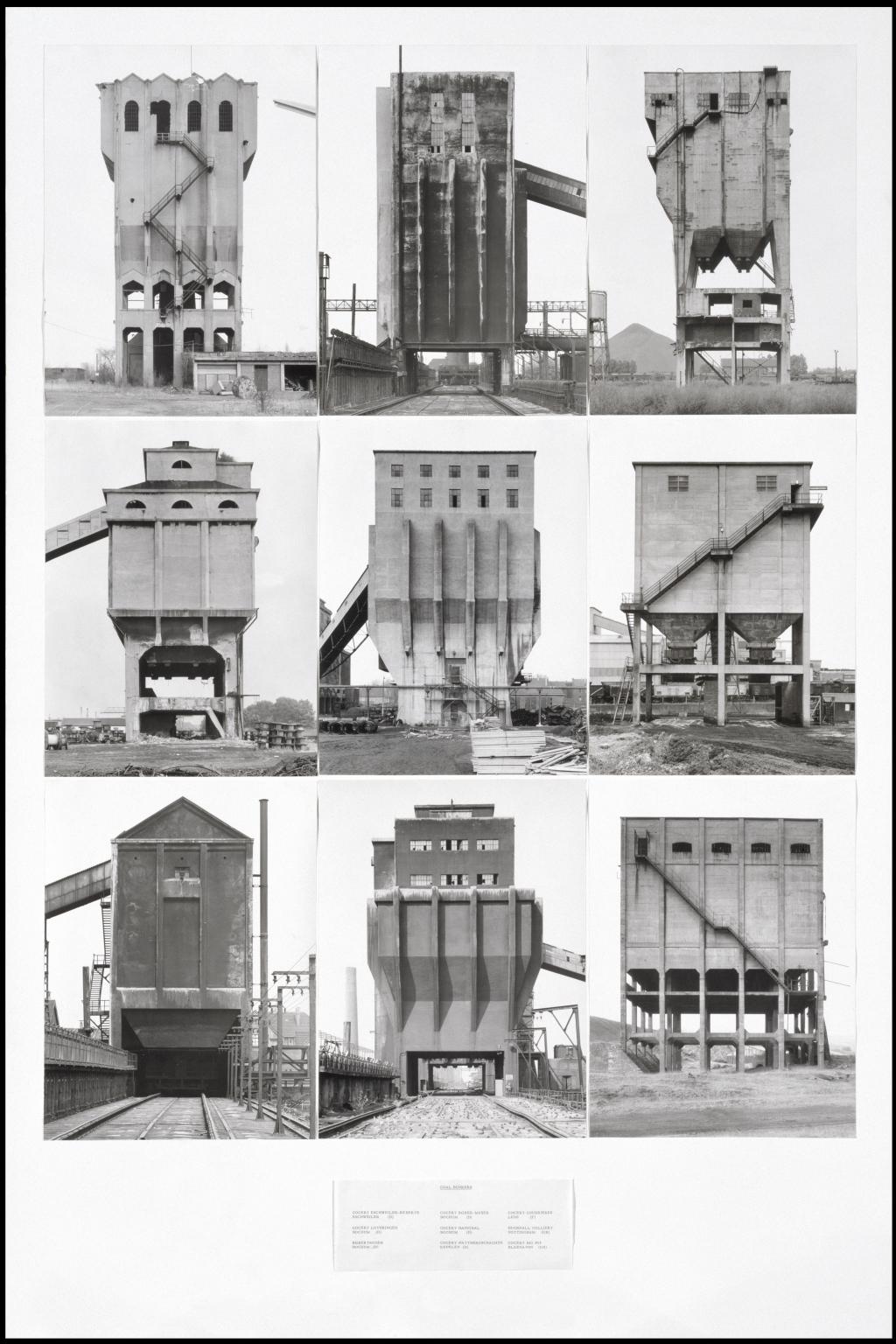 Coal Bunkers 1974 by Bernd Becher and Hilla Becher 1931-2007, 1934-2015