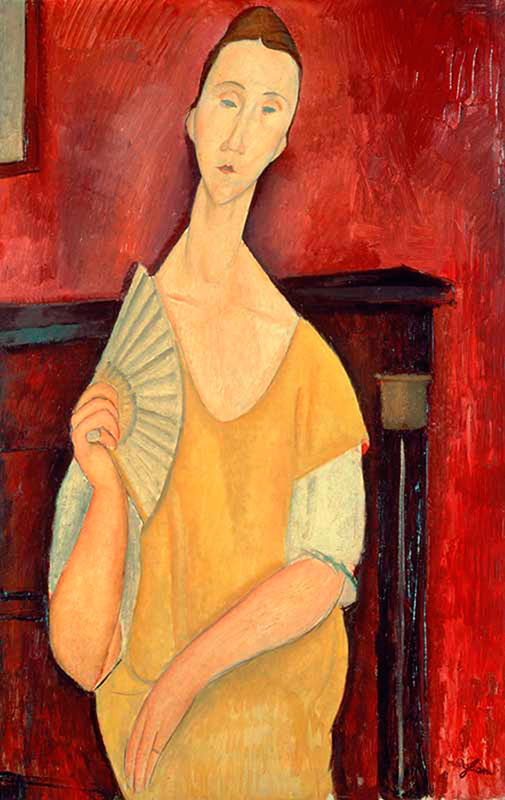 Amedeo_Modigliani,_1919,_Woman_with_a_Fan,_oil_on_canvas,_100_x_65_cm,_Musée_d'Art_Moderne_de_la_Ville_de_Paris