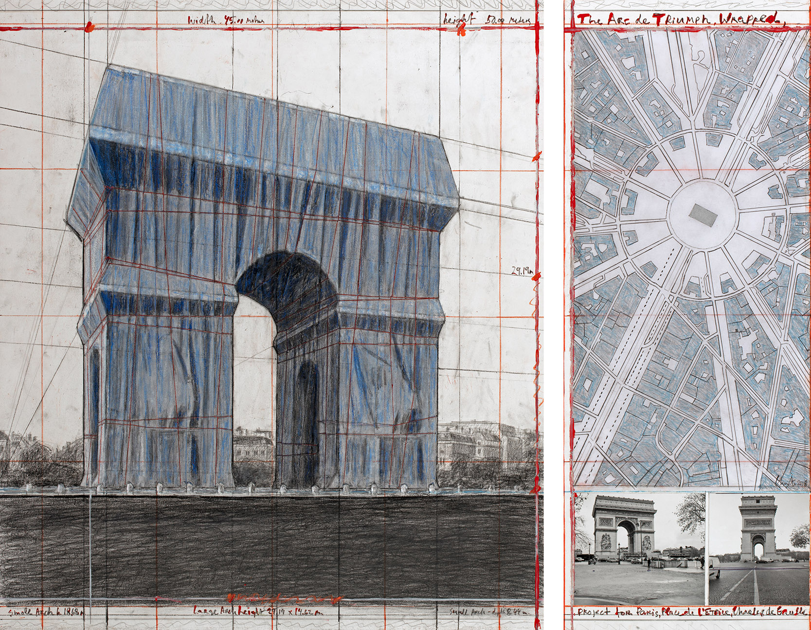 L'Arc de Triomphe, Wrapped - The Arc de Triumph, Wrapped, Project for Paris, Place de l'Etoile, Charles de Gaulle