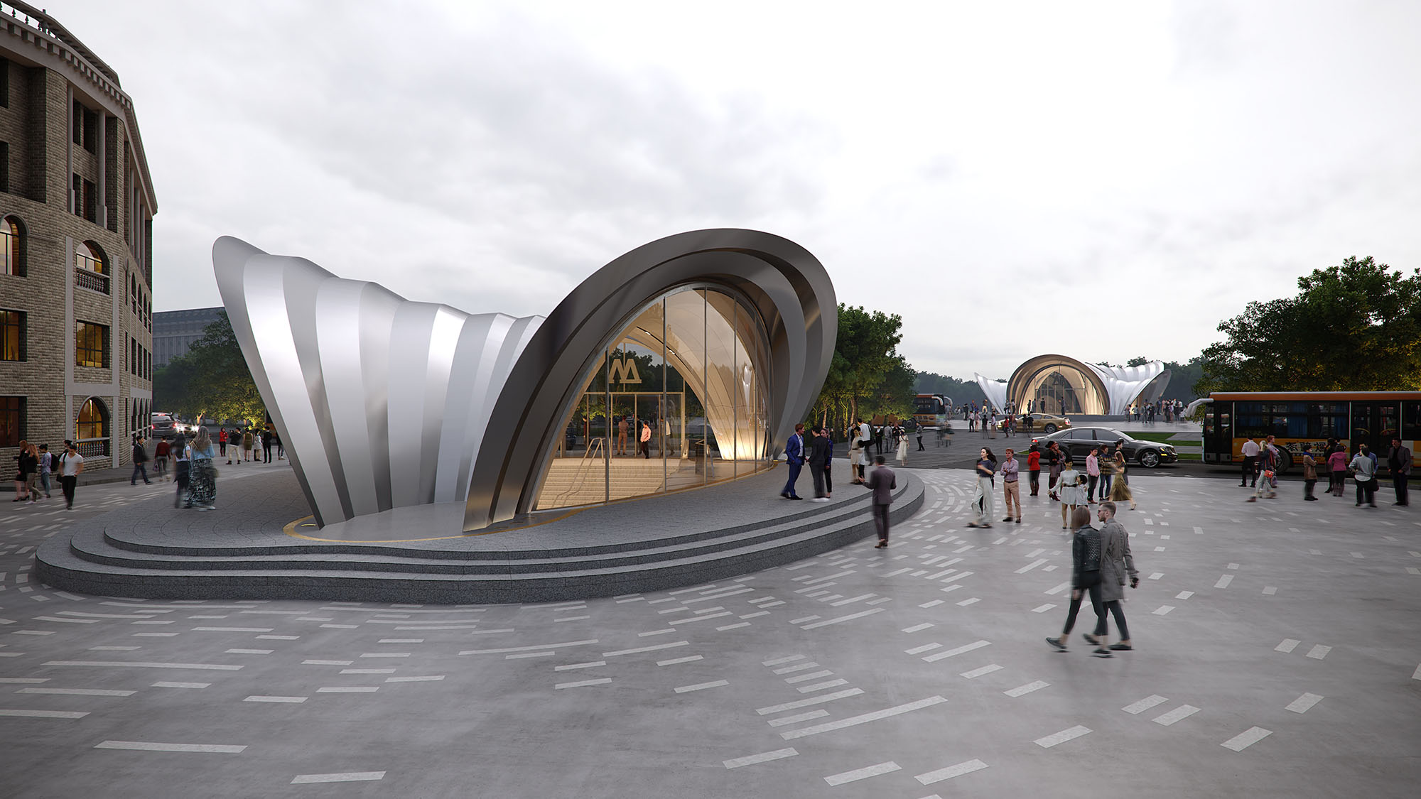 3_ZHA_Dnipro Metro Stations_Render by ATCHAIN