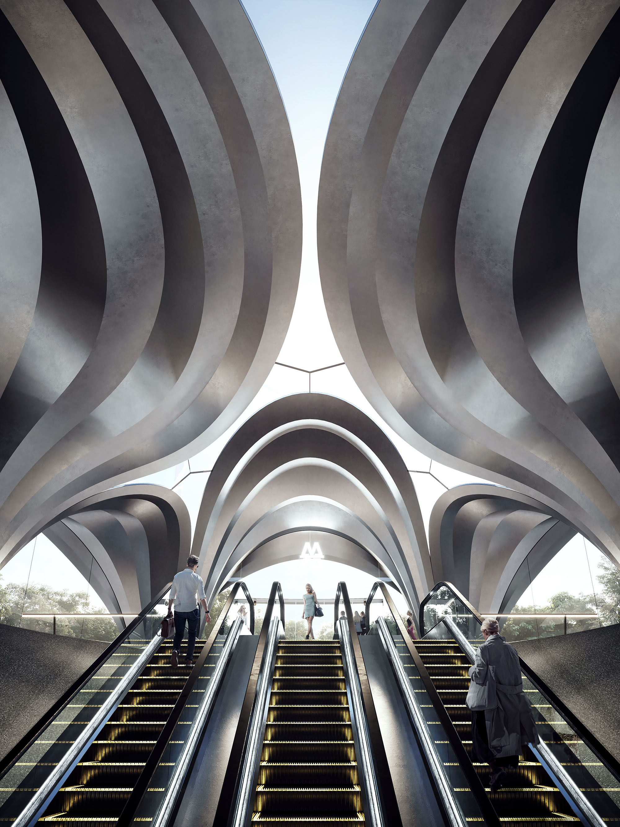4_ZHA_Dnipro Metro Stations_Central_Canopy_Render by OmegaRender