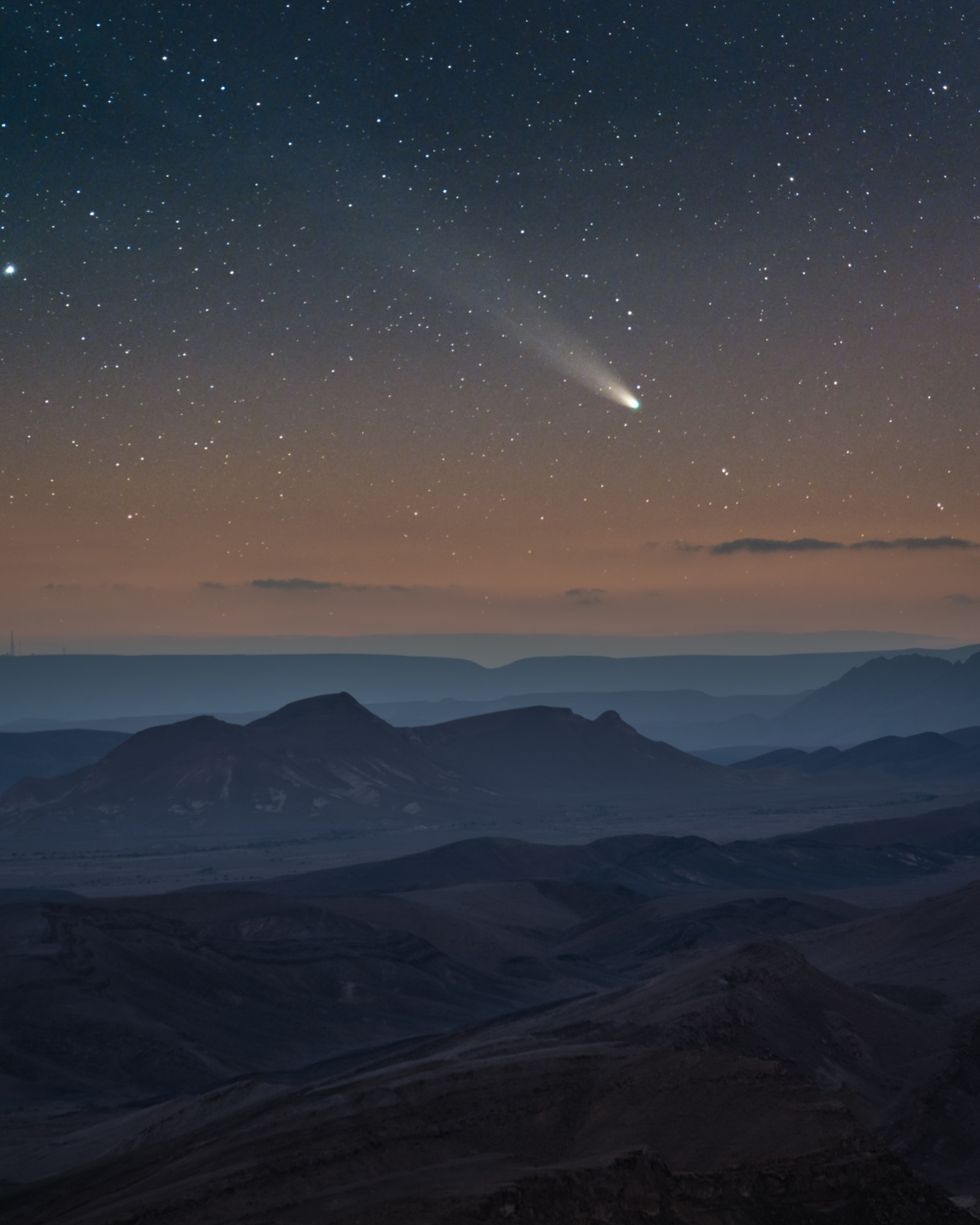 Planets, Comets Asteroids C2021 A1 (Leonard) in sky of Israel